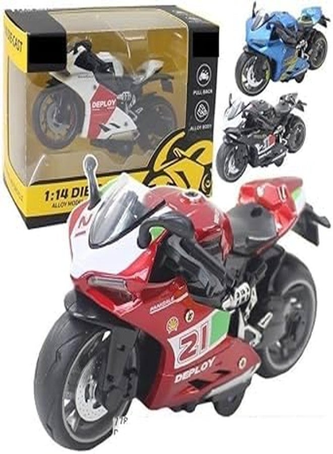 Crazy Buy Mini Sports Motorcycle Toy 1:14 Scale Pull Back Diecast Alloy Sports Motorcycle Toy Bike Simulation Model for Boys Gifts Toys for Kids [ Color As Per Stock ] - Image 2